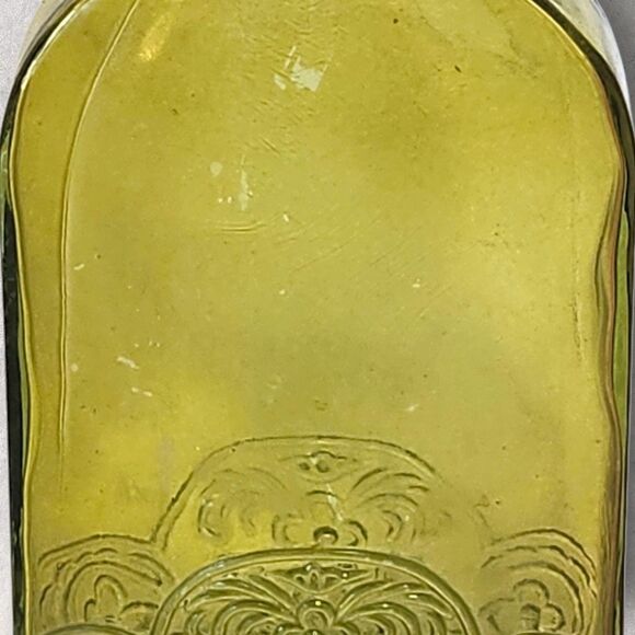 Vidrios De Levante Recycled Glass Bottles Pink & Green Embossed Spain MCM Decor - Picture 5 of 10